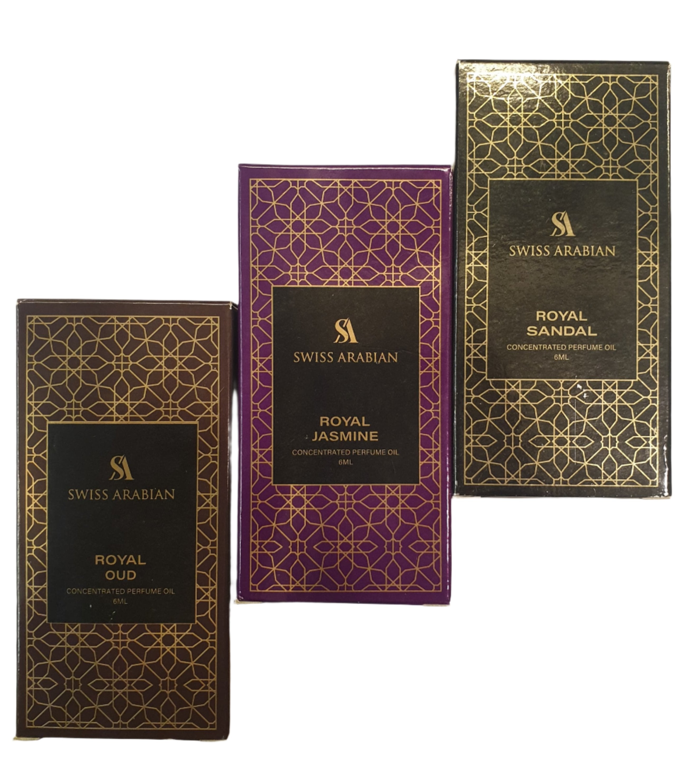 Swiss Arabian Attar -pack of 3 (Royal Sandal ,Royal oud, Royal Jasmine)